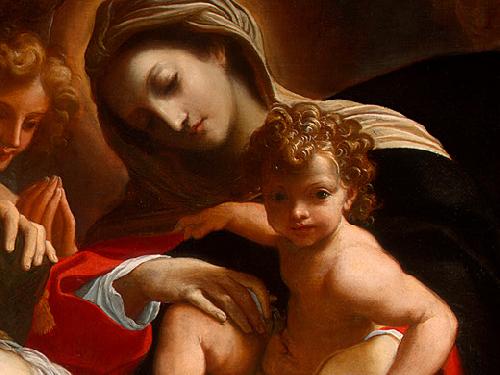 CARRACCI, Lodovico The Dream of Saint Catherine of Alexandria (detail) dfg Sweden oil painting art